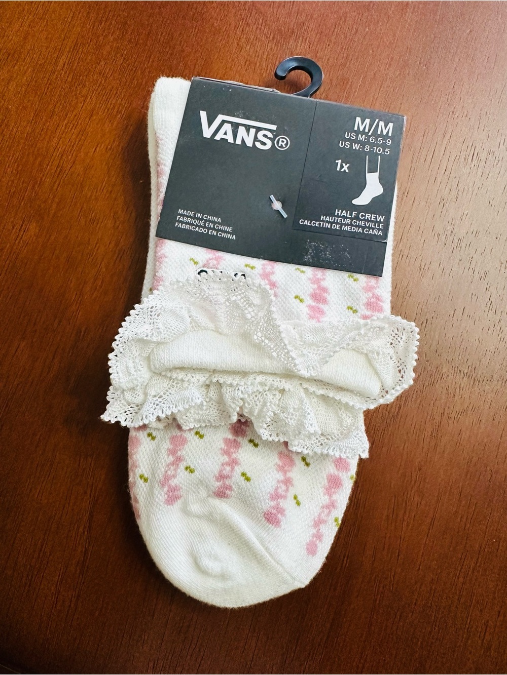 Vans Sereno Lace Off-White Crew Socks M/M - Picture 2 of 5